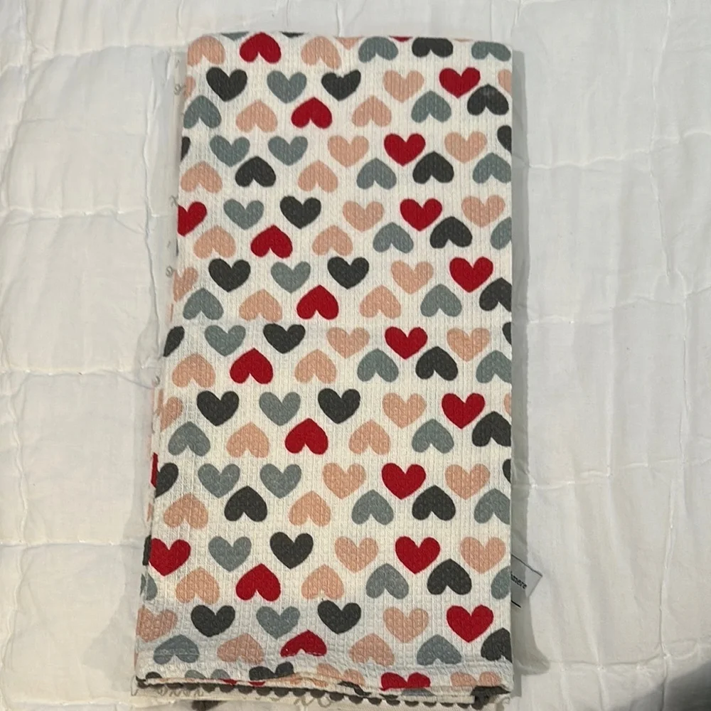 Cupcakes & Cashmere Tree Design Kitchen Towel - Red, Black, Gray